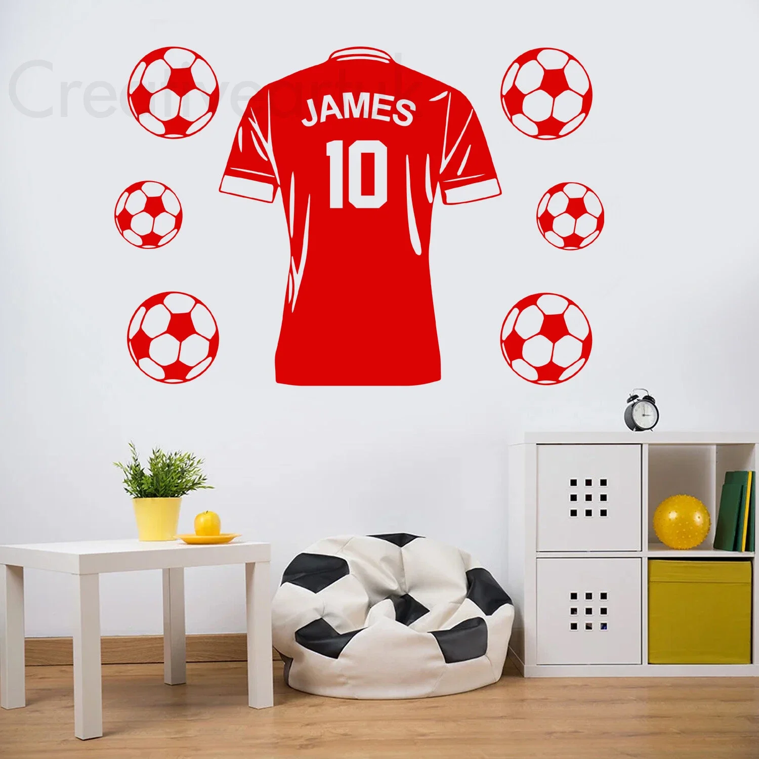 Personalised boys/girls football player Wall sticker Home Decor Vinyl Decal FB6