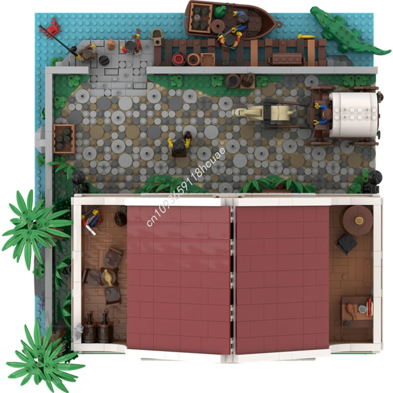 3843 pezzi MOC Il mondo dei pirati della casa della Havana # Kit di costruzione esclusivo per vetrine da collezione 4 pirati, regalo di Natale per hobbisti creativi