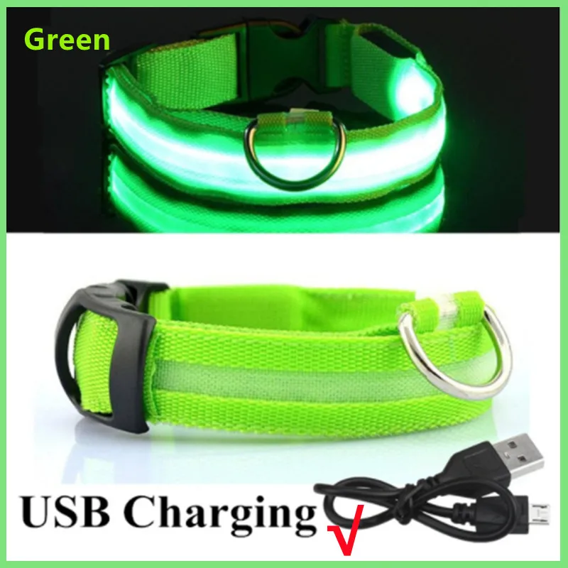 USB Rechargeable Luminous Collar Adjustable Led Glowing Dog Collar for Large Small Dogs Cat Night Light Collar Pet Safety Harnes, image 9