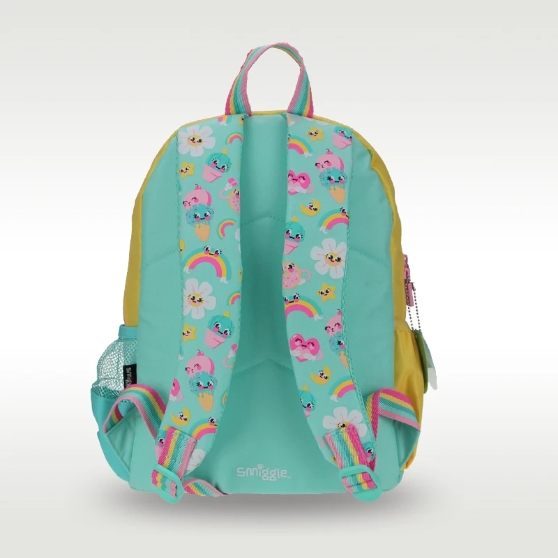 Mochila infantil de ombro girassol, mochila original, smiggle australiano, kawaii, modelagem, meninas, 3-7 anos de idade, 14"