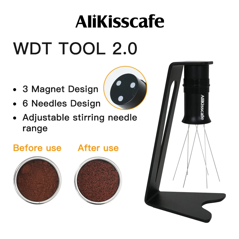 Coffee Needle Distributor WDT Tools 2.0 Adjustable Stirrer Magnetic Powder Leveler For Portafilter Espresso Accessories Barista