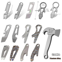 Mini Titanium Alloy Crowbar Creative Necklace Pendant Keychain Pendant Accessory EDC Multi-function Delivery Tool Bottle Opener