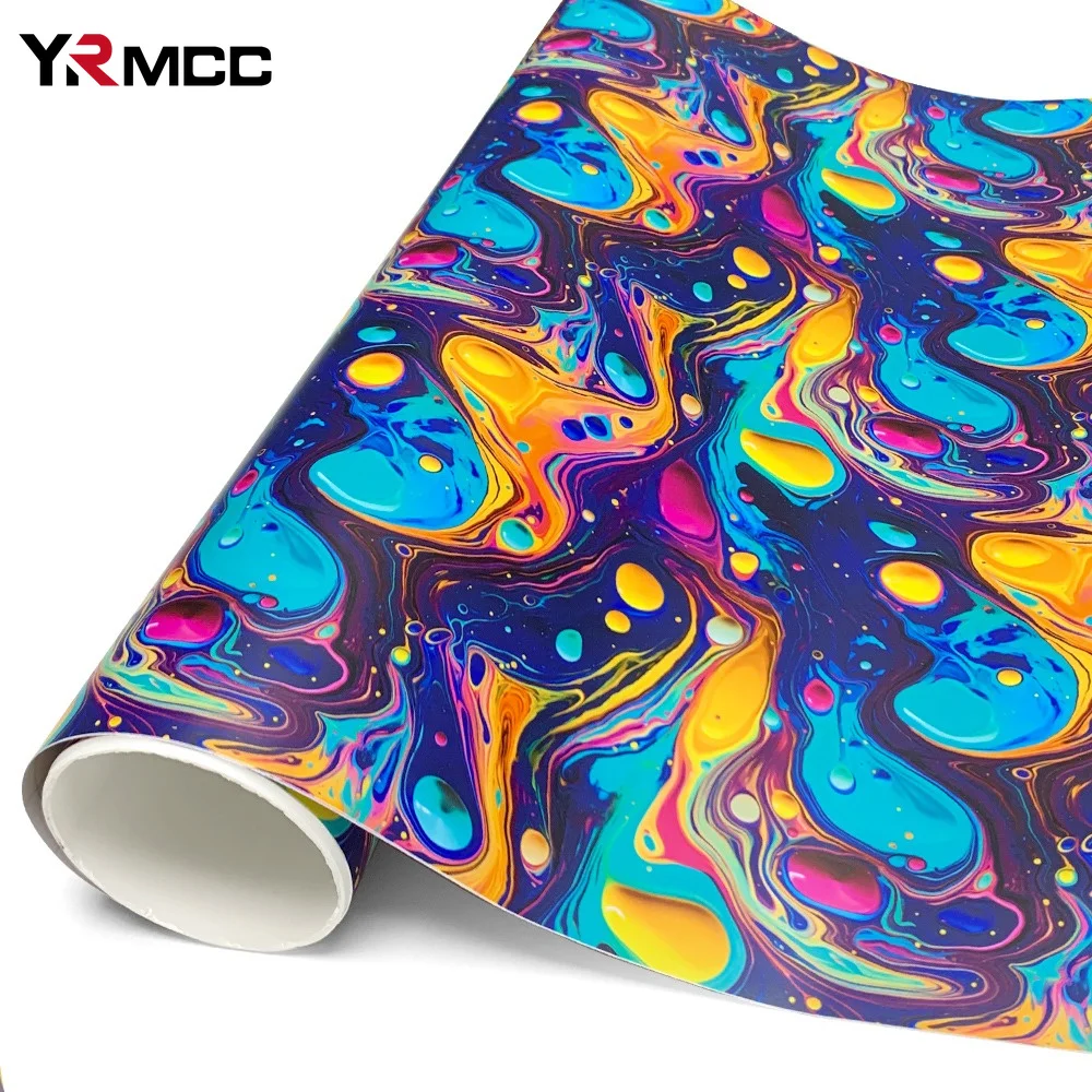 Vinyl Wrap Film Psychedelic Marble Paint Self-adhesive Air Release Sheet For Scooter Bike Full Auto Styling Kit Car Accessories