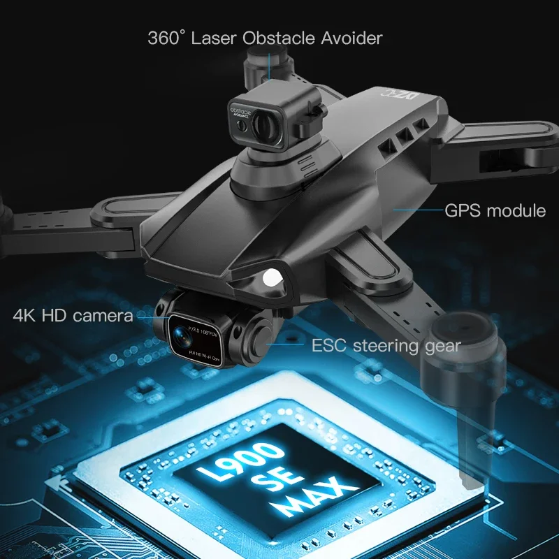 L900 Pro SE MAX GPS Drone Profesional 4K HD Camera 360° Laser Obstacle Avoidance 5G WIFI FPV Quadcopter with Brushless Motor UAV