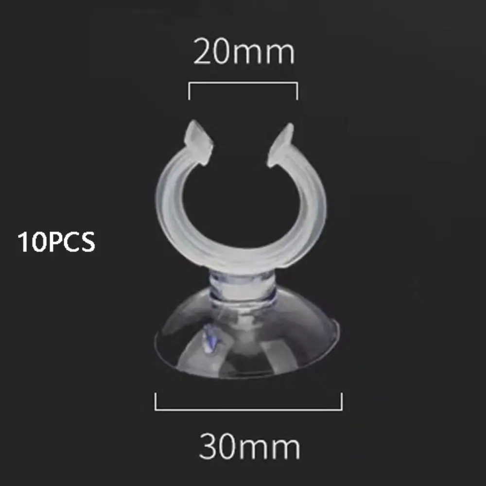 10pcs Holder PVC Aquarium Sucker with Hook Multi-specification Fish Tank Suction Cup Strong Adsorption Clear Air Hose Clamp Wire