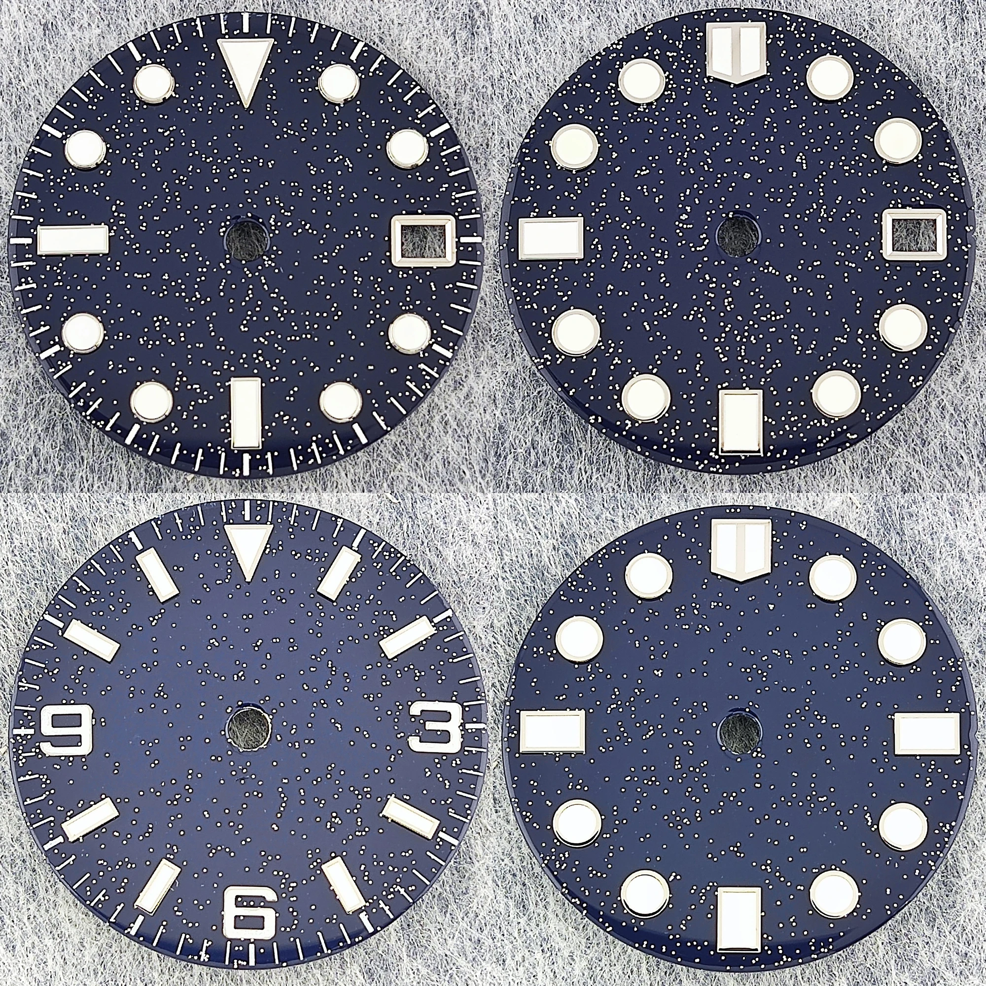 NH35 dial 28.5mm Starry Sky dial with blue glow and customizable text pattern suitable for NH35 movement dial watch accessories