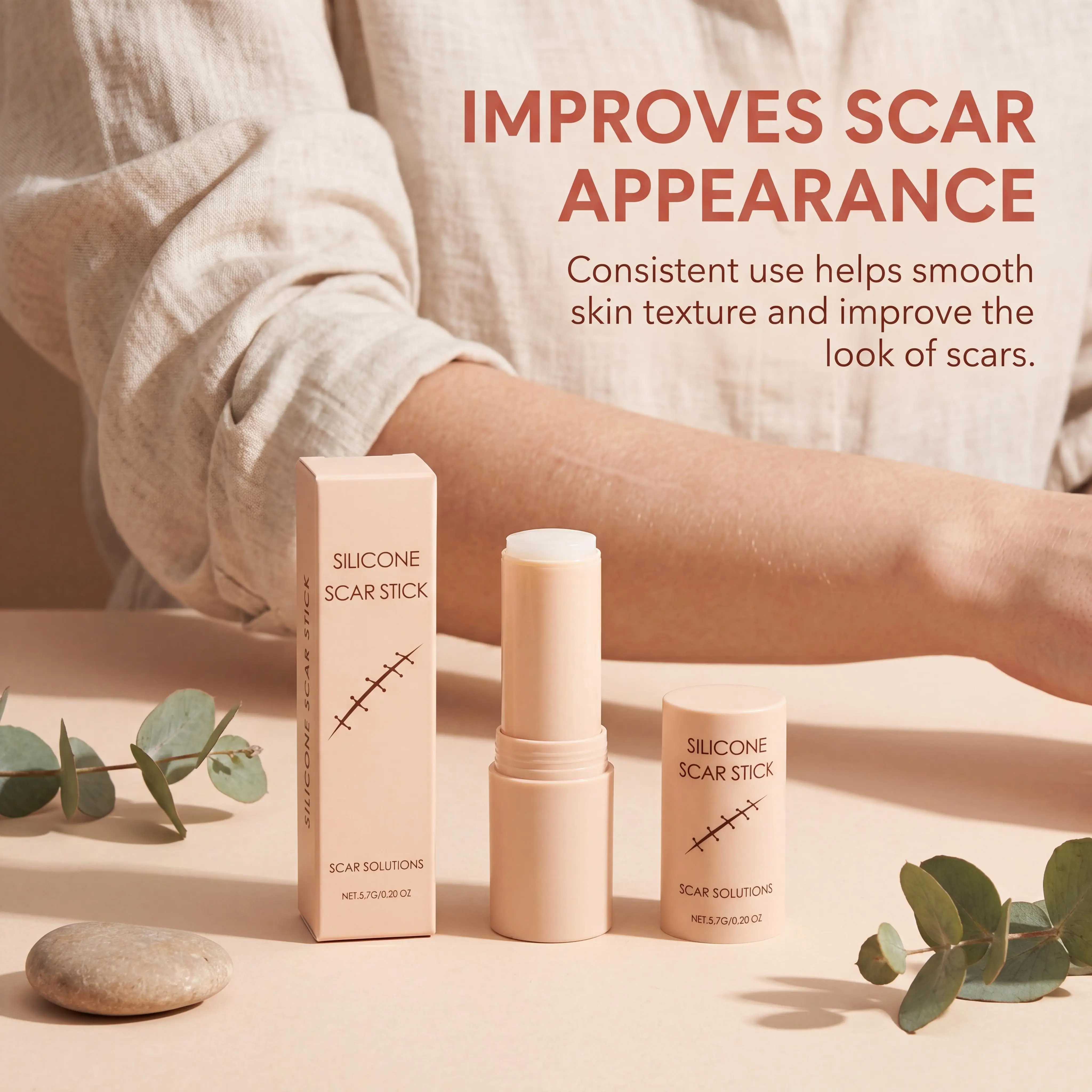 Silicone Scar Treatment Set Portable Silicone Scar Stick & Reusable Scar Sheets Repair Old New Skin Blemishes for Body Skin Care