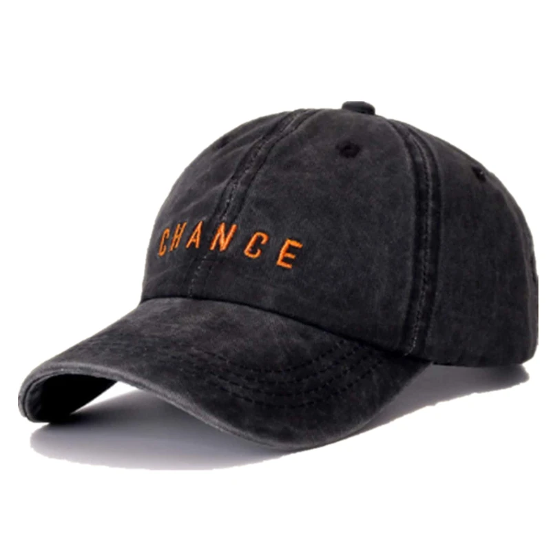 Hot Sale Unisex Washed Cotton Embroidery Baseball Cap Chance Letter Outdoor Casual Color Matching Shading Cap For Women And Men