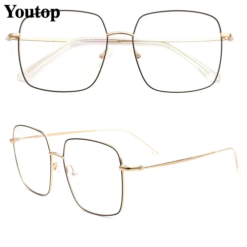 

Women Oversize Metal Eyeglass Frame men Square Retro Fashion Glasses frames light vintage big square eyeglasses frames eyewear