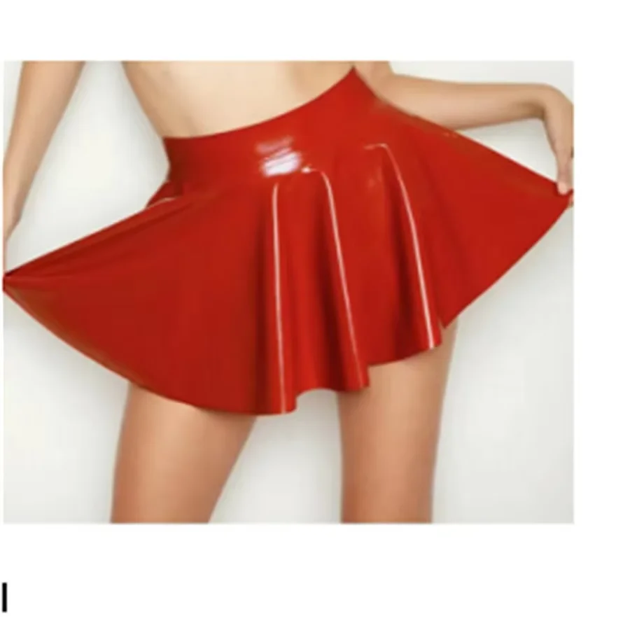 Latex Minirock Damen Sommer Gummirock Gummi Latex Kreisrock Sexy Gummi Miniröcke Kostüme tragen für Party