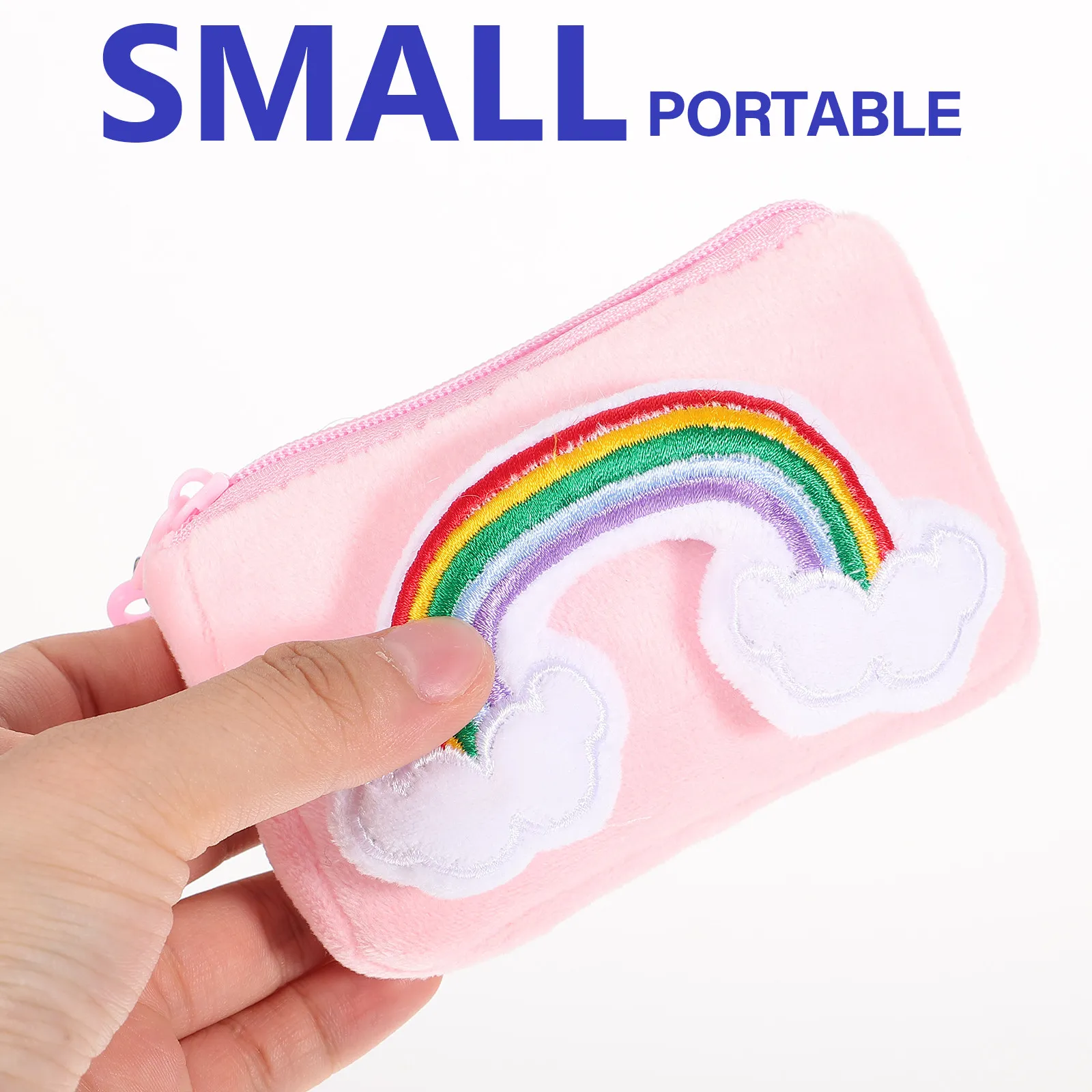 

Милый радужный кошелек-монетница с брелоком для ключей, компактный кошелек для девочек 4-6 лет, стильный брелок-кошелек, идея для подарка с функцией организации