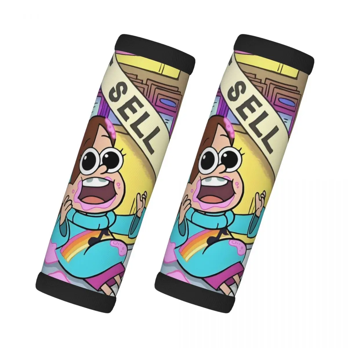 

Custom Funny Anime Gravity Falls 2 Pcs Luggage Handle Wrap Soft Grip Handle Cover Handle Grip Neoprene Luggage For Car Interiors