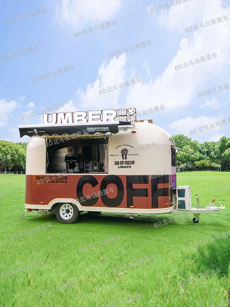 Food Truck Commercial Mobile Coffee Truck Light Meals Food Truck Bus Multifunctional Camping Food