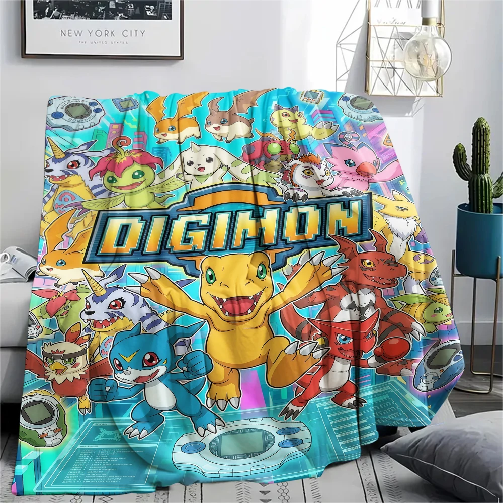 Digimon Adventure Group Art Set Flanelldecke, Geburtstags- und Weihnachtsgeschenk, weicher, warmer Überwurf für die Inneneinrichtung.chl