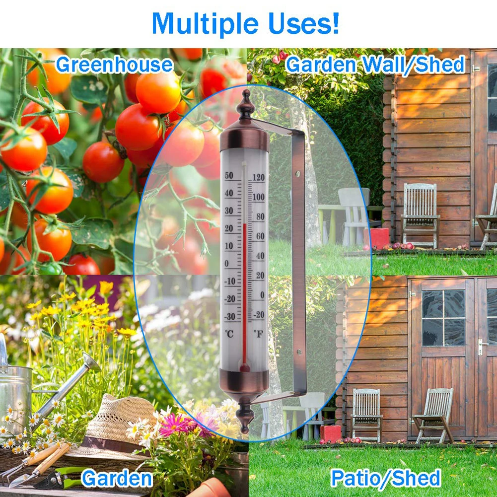 Outdoor Thermometer Hanging High Accuracy Thermometer For Garden Patio Outside Wall Greenhouse Sun Terrace Measurement Tool