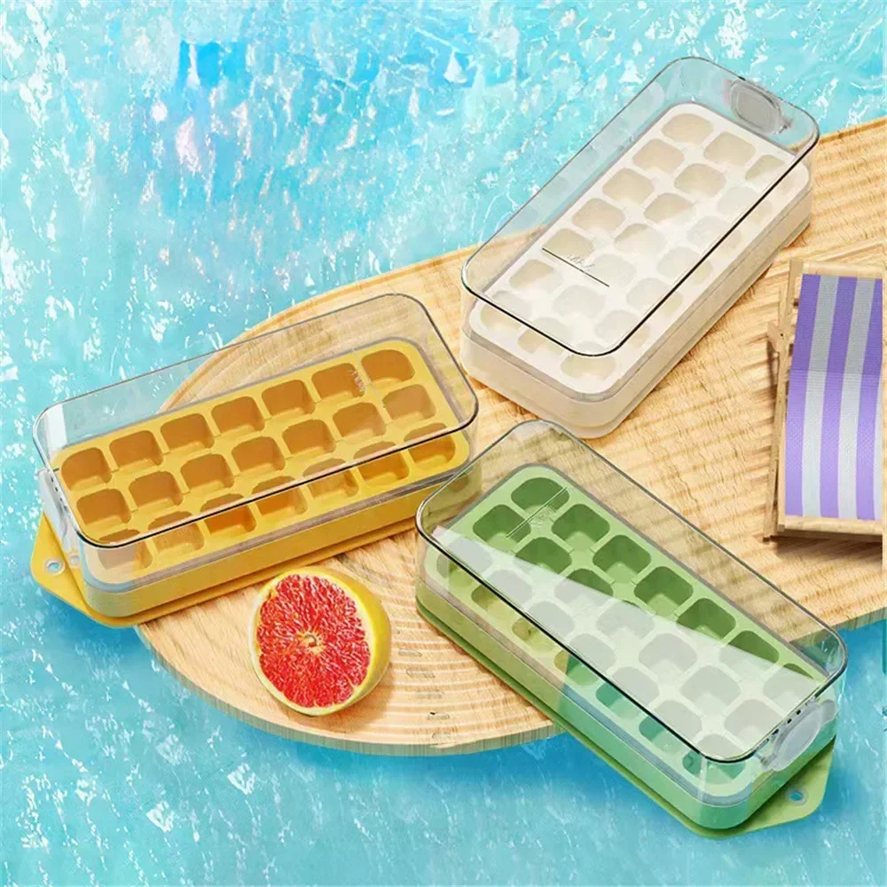 Ice Cube Mold Maker 21 Grid Fully Sealed Non-contact Ice Tray Kitchen Gadgets Silicone Mold