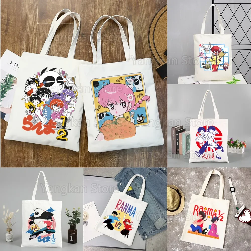 

Ranma 1/2 аниме холщовая большая сумка повседневные школьные сумки на плечо Ranma 1⁄2 многоразовая женская сумка для покупок