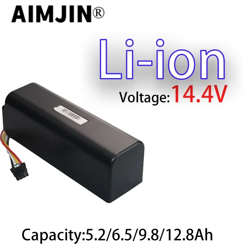 Li-ion Battery for Xiaomi Sweeper Vacuum Cleaner, 14.4V, S50, S51, S55, Accessories, 5200mAh, 6500mAh, 9800mAh, 12800mAh