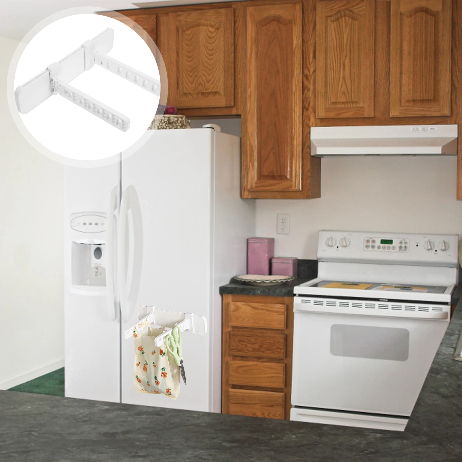 

Foldable Trash Bag Holder Wall Mounted Kitchen Garbage Rack Small St Plastic Waste Pouch Rack Storage Portable Lightweight