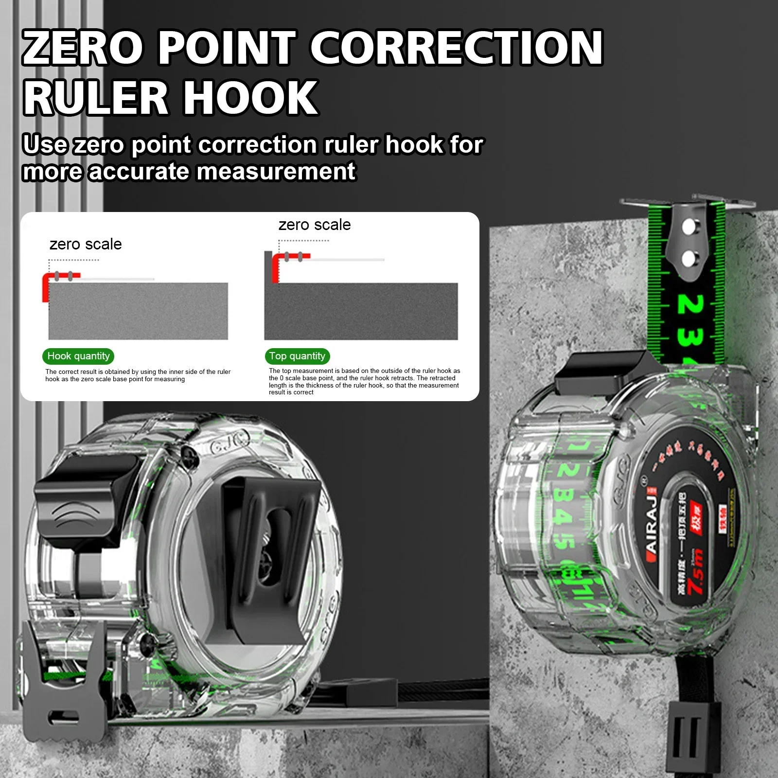 1PCS Self Locking Steel Tape Measuring Tool High-Precision Laser Inkjet Code Box Ruler Measure Fluorescent Widened Meter Ruler