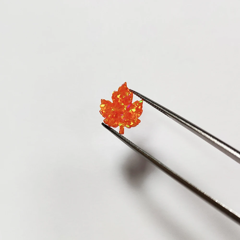 1/50pcs Maple Leaf Beads for Sale 12mm Synthetic Opal Beads Maple Leaf Charms Bulk