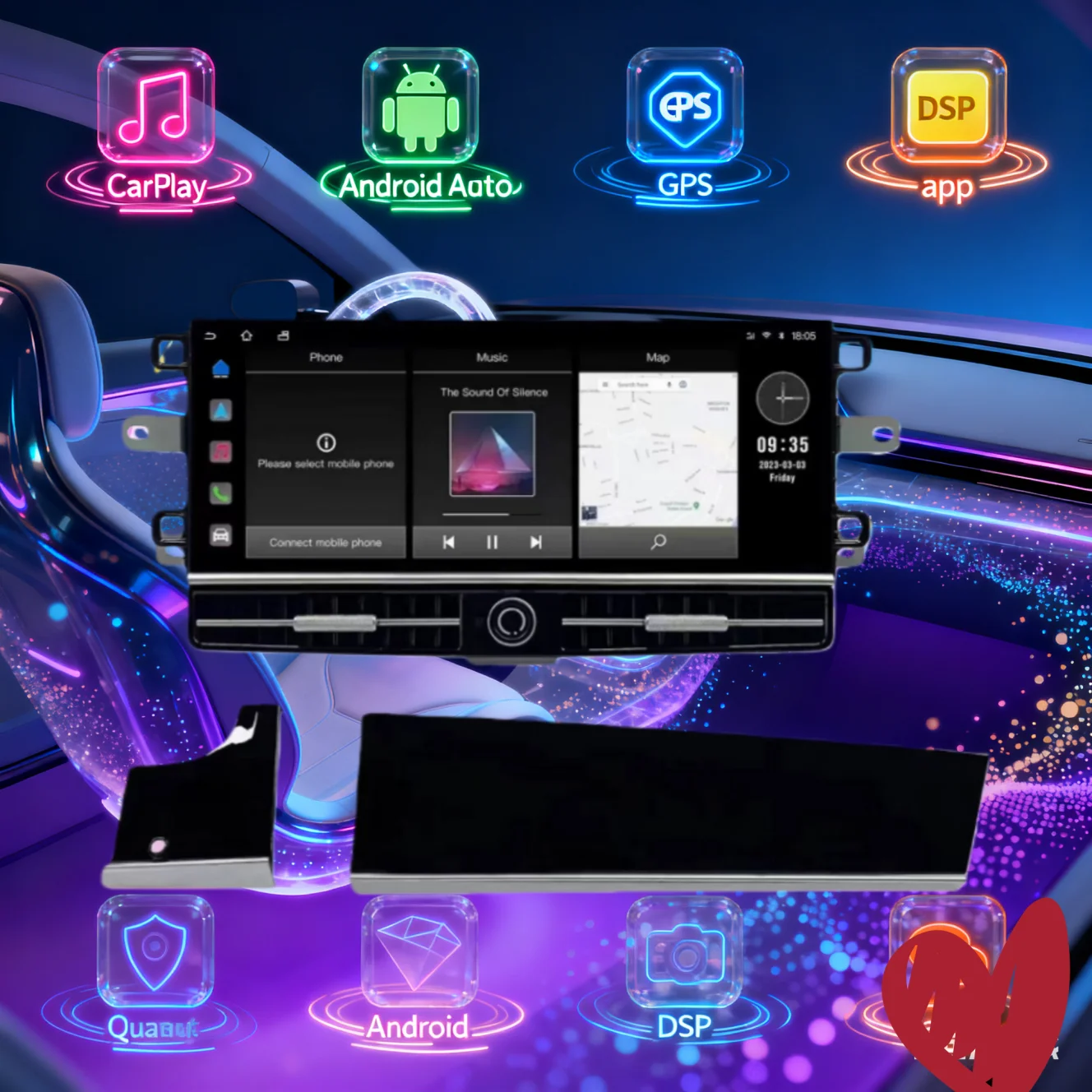 YANFU أندرويد 13 ستيريو لبورشه باناميرا 2010-2016 شاشة مزدوجة Carplay ترقية مشغل فيديو الوسائط المتعددة DSP وحدة بلوتوث