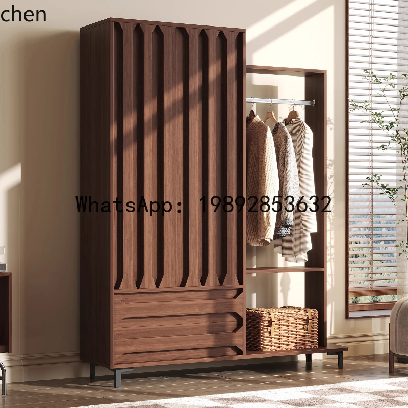 Cabinet retro bedroom storage wardrobe storage coat rack bedside hanging clothes independent clothes cabinet