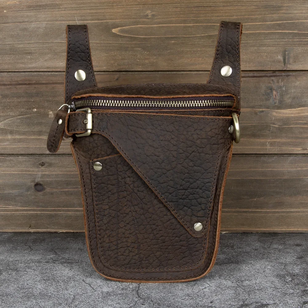 Genuine Leather Waist Pack for Men, Vintage Crazy Horse Sling Bag