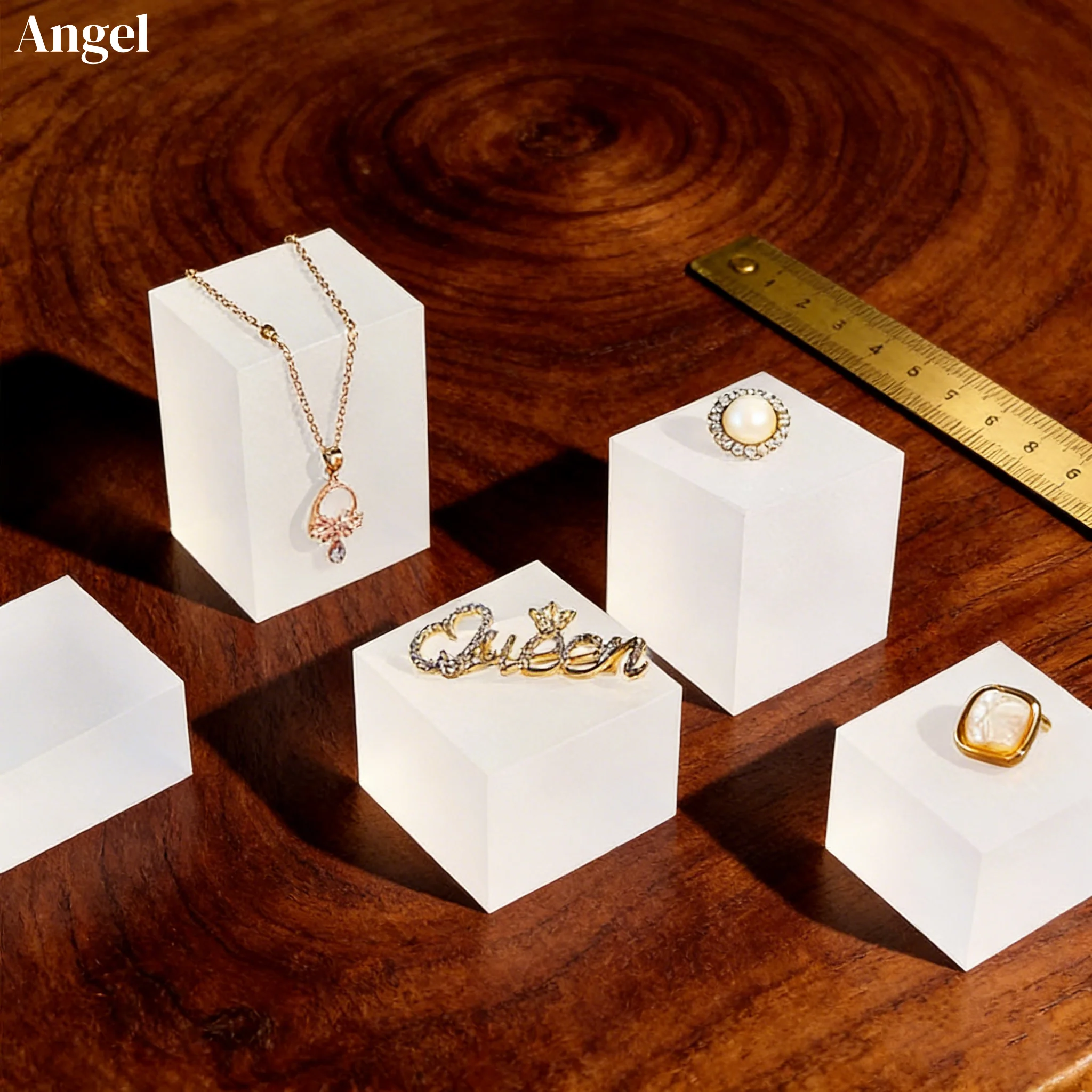 Frosted Multi-Functional Jewelry Display Stand Earring Necklace Ring Holder Rack Bracelet Organizer for Pendant & Chain Showcase