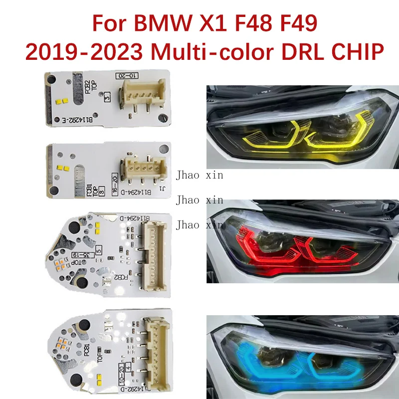 For BMW X1 F48 F49 Car Headlight DRL CHIP Ballast Duct Strip 2019-2022 Angel Eye Daytime Running Light Source Module Multi-color