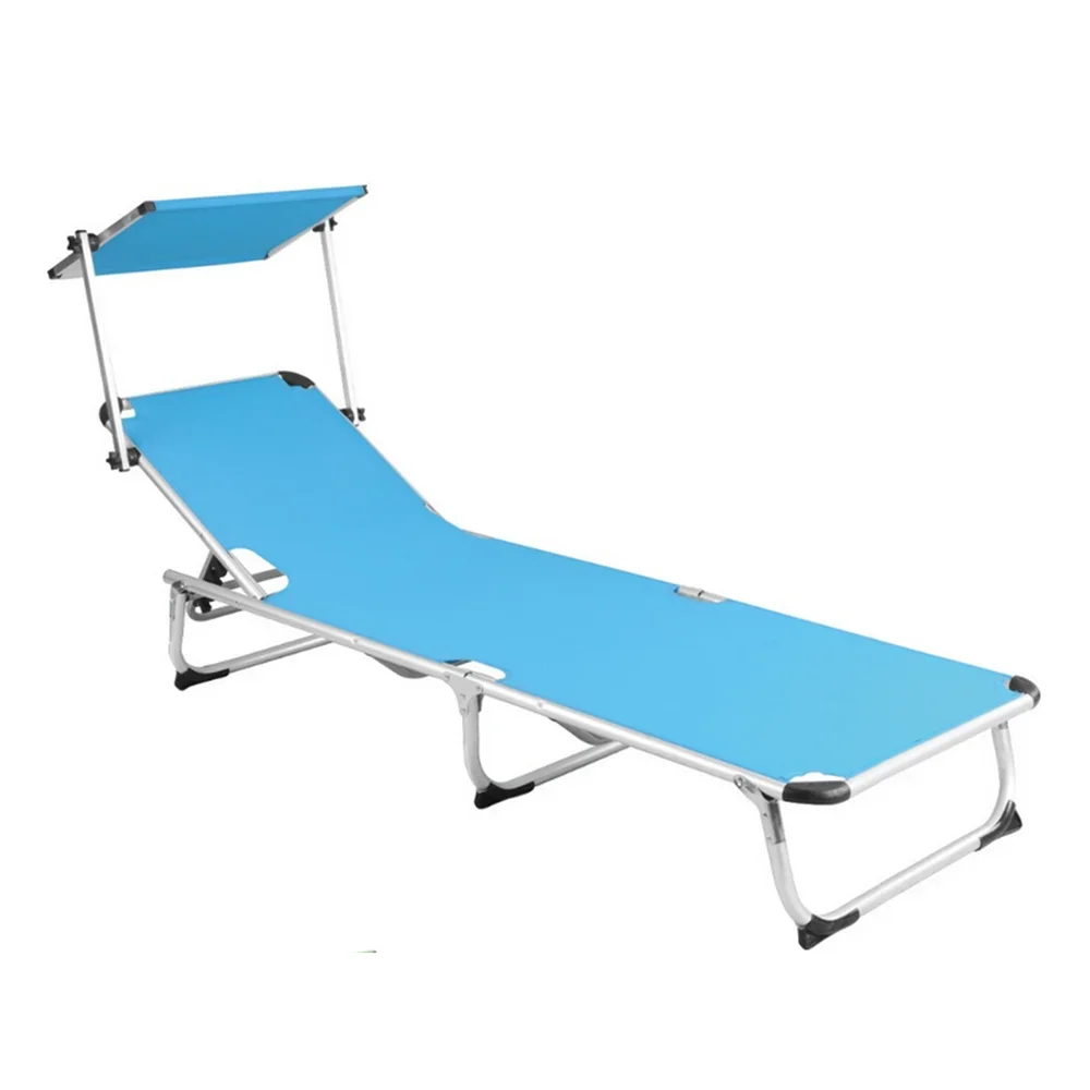 Outdoor furniture lightweight folding beach Chaise lounge chair with Aluminum Frame Sun Lounge Chair sunbed