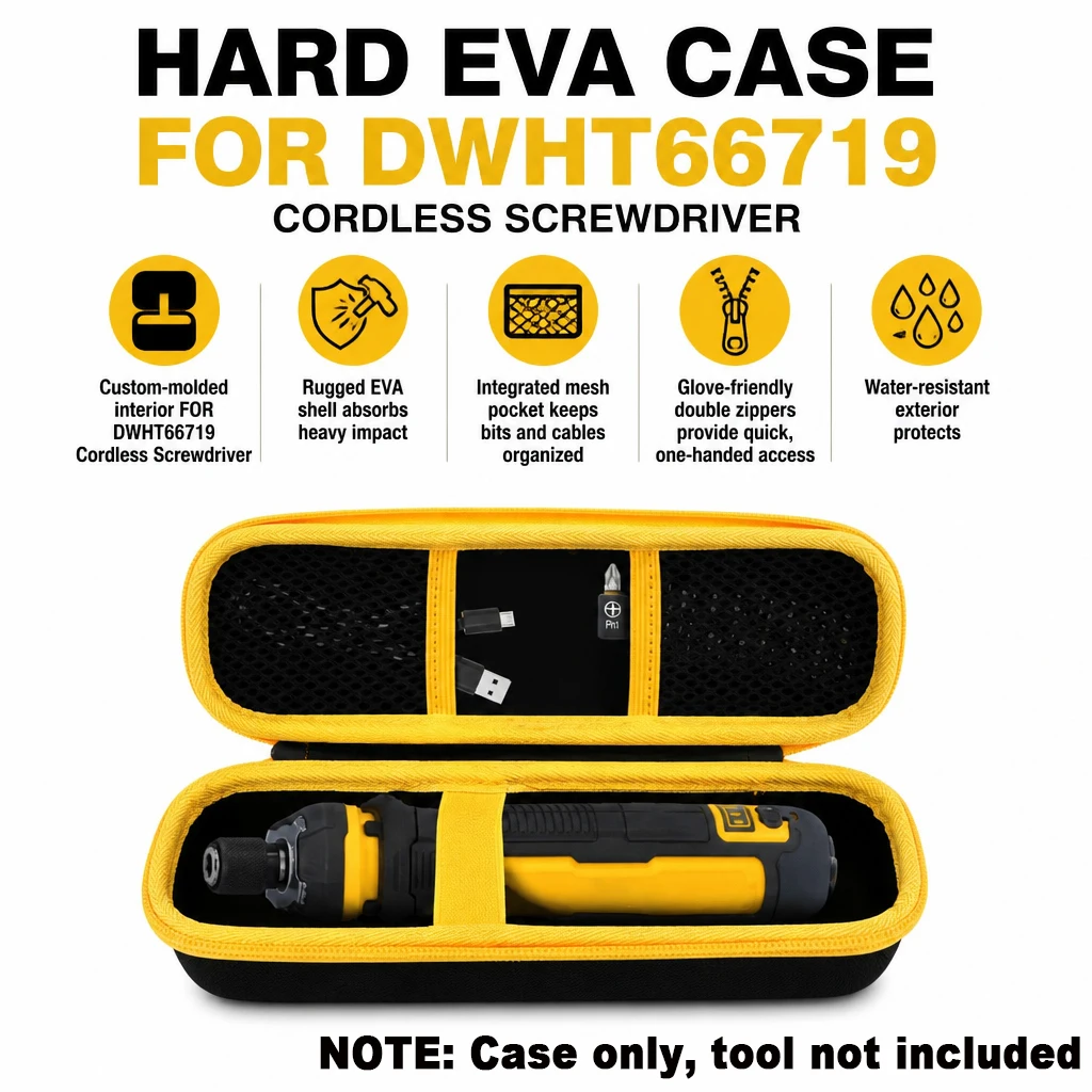 Hard Storage Case for DEWALT Cordless Screwdriver  Carrying Case Hard Shell Protective Storage Organizer Box Shockproof Pouch