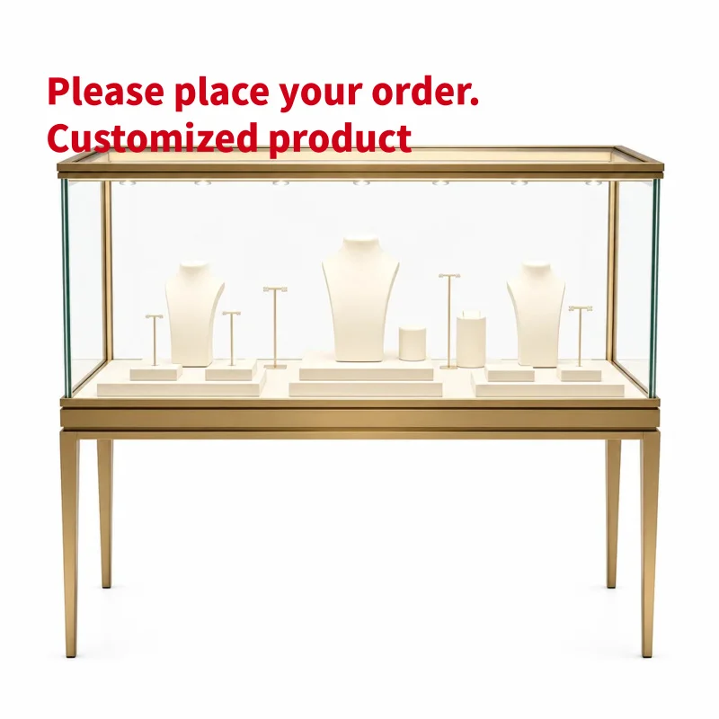 custom.Luxury Jewelry Display Cabinet with Tempered Glass Minimalist Design Jewelry Stores & Showrooms