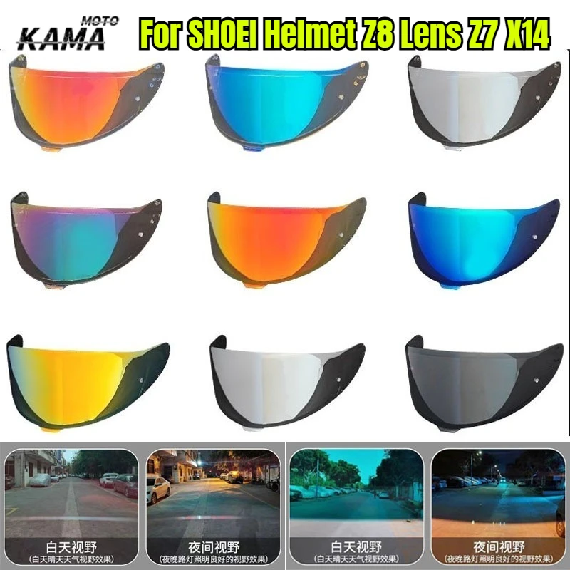 

For SHOEI Helmet Z8 Lens Z7 X14 Full Helmet Mirror Sunscreen Day and Night Visor Windshield Motorcycle Helmet Accessories