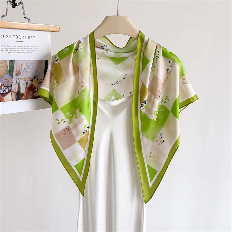 Women Long Scarf Stylish Sun Block Shawl Print Wrap Plaid Female Bandana Casual Daily Outdoor Kerchief Decoration Muffler