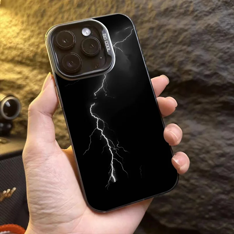

Lightning scratch design phone case for iPhone 16 15 14 13 12 11 Pro/ Max/Plus shock-proof rear cover anti-fingerprint
