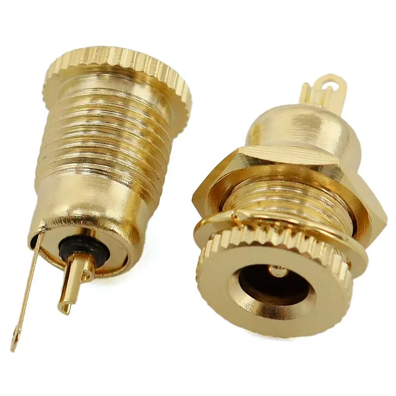 1PC DC-099 DC Power Supply Jack Socket Female Panel Mount Connector 5.5mm 2.1mm 2.5mm Plug Adapter 2 Terminal Types GOLD PLATED