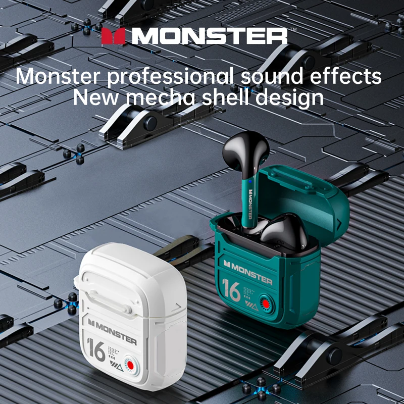 Monster XKT16 AI Cuffie per traduzione Bluetooth Auricolari audio HIFI wireless Auricolari da gioco a bassa latenza in standby lungo
