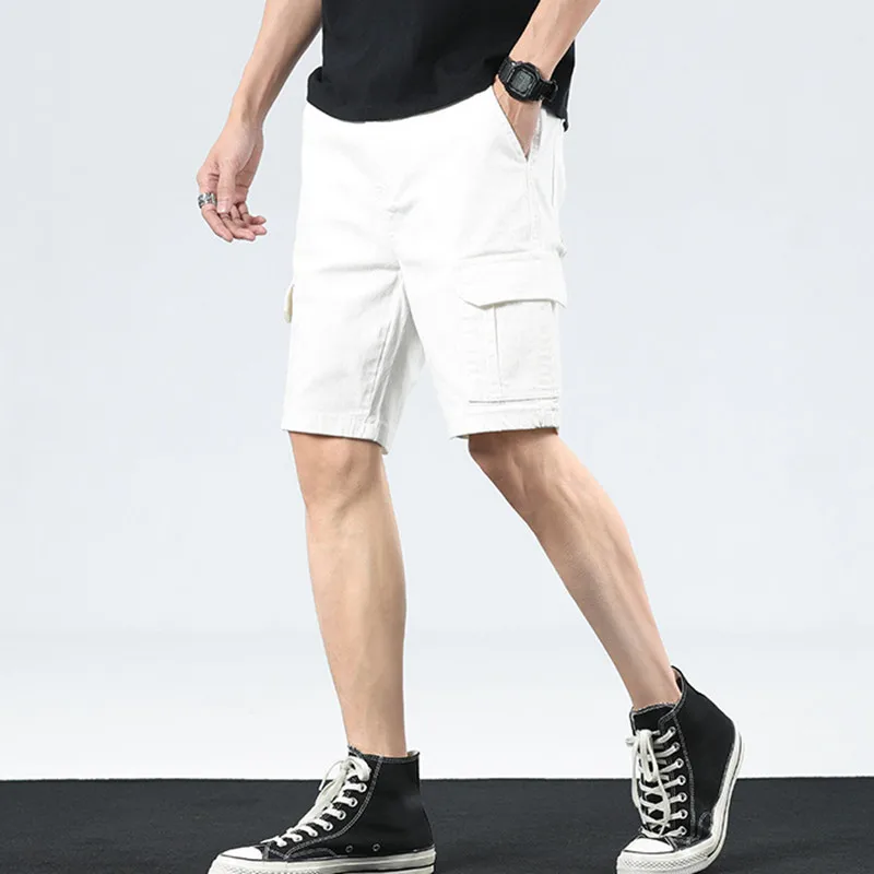 

Knee Length Cargo Casual Shorts Work Harajuku Black White Shorts Men Summer Short Pants Clothing Vintage safari style 2022