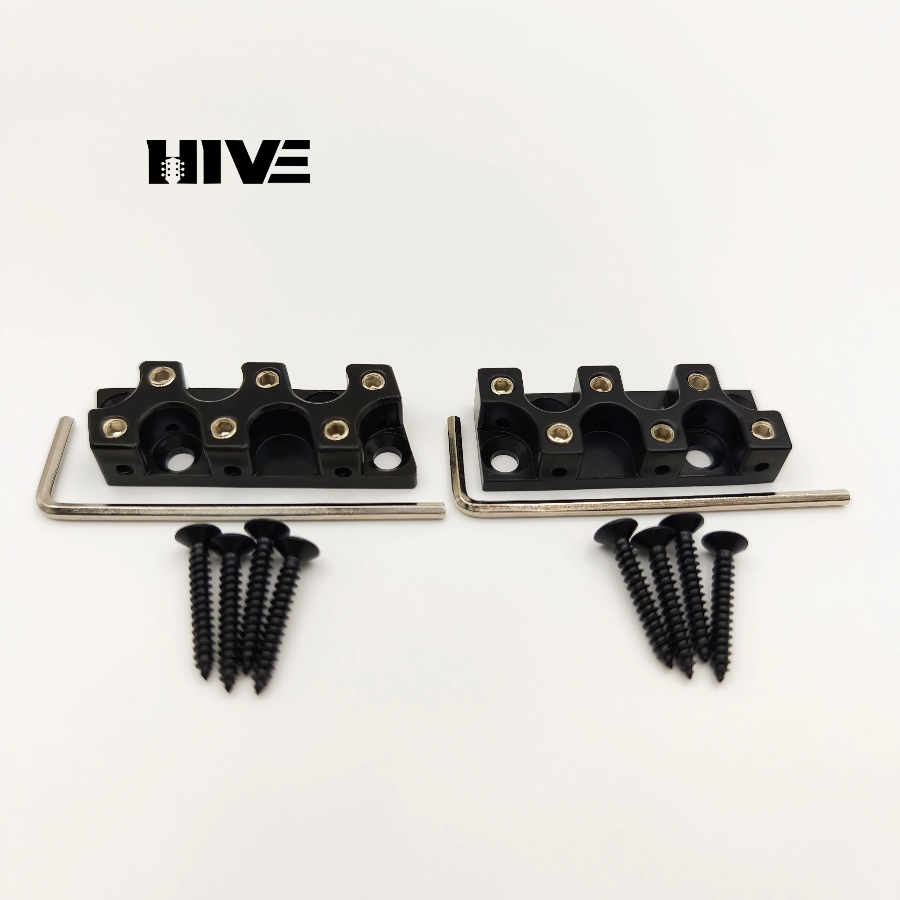 High-Quality Brass 42MM/48MM 6-string Headless Guitar Headrests 7/8-string Beveled Headless Guitar String Lock With Wrench Screw