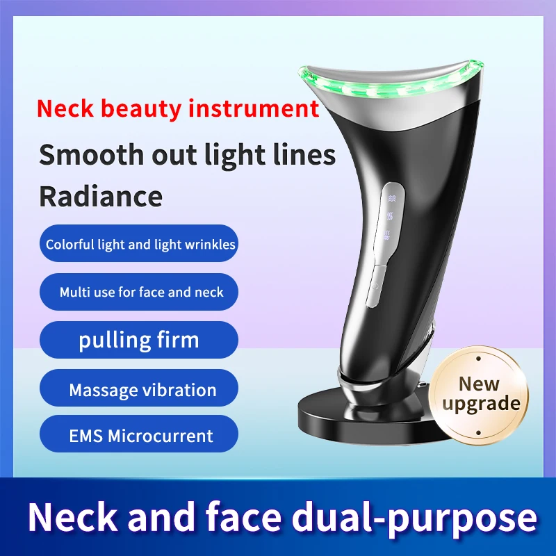 

EMS Microcurrent Face Neck Lifting Beauty Device Hot Compress LED Photon Firming Rejuvenation Anti Wrinkle Facial Massager