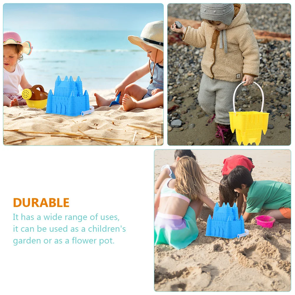 Secchi di sabbia in plastica da 6 pezzi Secchi di plastica per bambini Gioco da spiaggia Secchi di plastica per attrezzi da giardino multifunzione durevoli e durevoli di alta qualità
