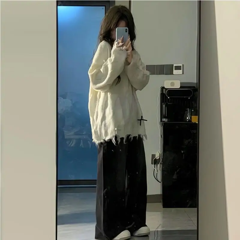 

Свитер в корейском стиле, трикотаж, женская одежда, зима 2025, женский свитер, пуловер, зимняя одежда, женский модный вязаный свитер с бантом