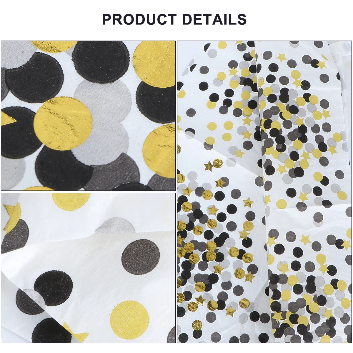 

20pcs Black Dot Napkins Printed Colorful Paper Dinner Disposable for Party Wedding Birthday Christmas Decor