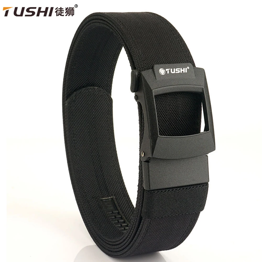 

TUSHI Tactical Belt for Men Sturdy Nylon Metal Automatic Buckle Police Duty Military Belt EDC Outdoor Girdle IPSC Accessories