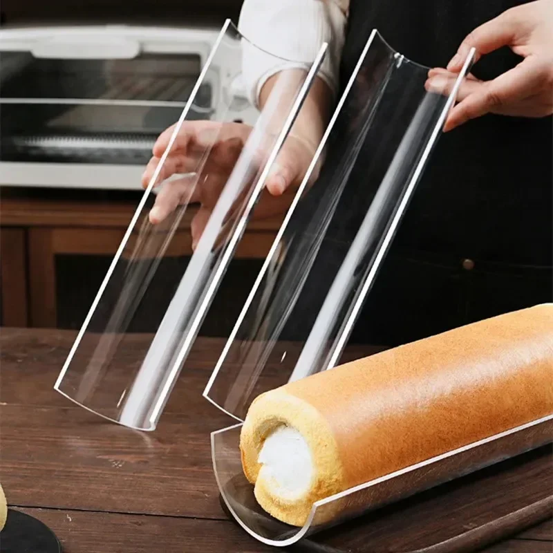 Cake Roll Shaping Device U-shaped Transparent Roll Holder Semi-circular Thickened and 30cm Long Baking Tool