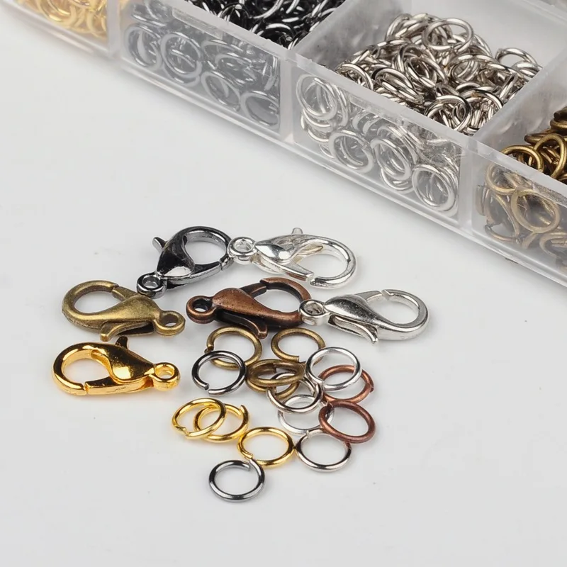 New Zinc Alloy Lobster Buckle Ring Mixed Color Set Handmade Diy Made Necklace Bracelet Interface Accessories Wholesale