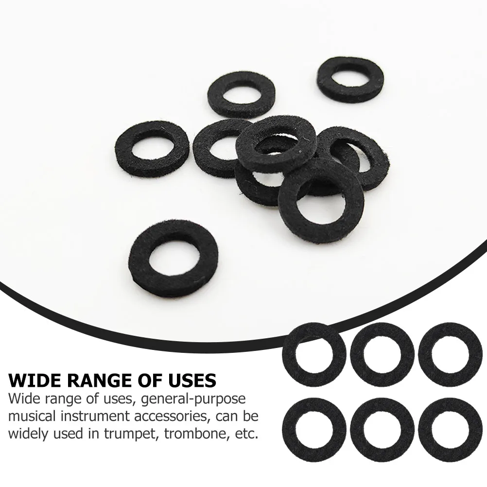 

20 Pcs Instrument Accessories Durable Trumpet Felt Washers Cushions Trumpet Pad Easy Install Replace Brass Parts
