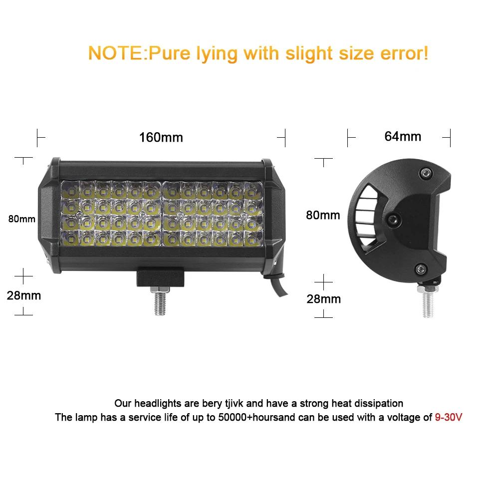 شريط إضاءة ليد سبوت فيضان كومبو للطرق الوعرة من NLpearl ، مصباح عمل لشاحنة 4x4 ، سيارة ، سيارات دفع رباعي ، قارب ، مصباح أمامي ليد ، وقي W
