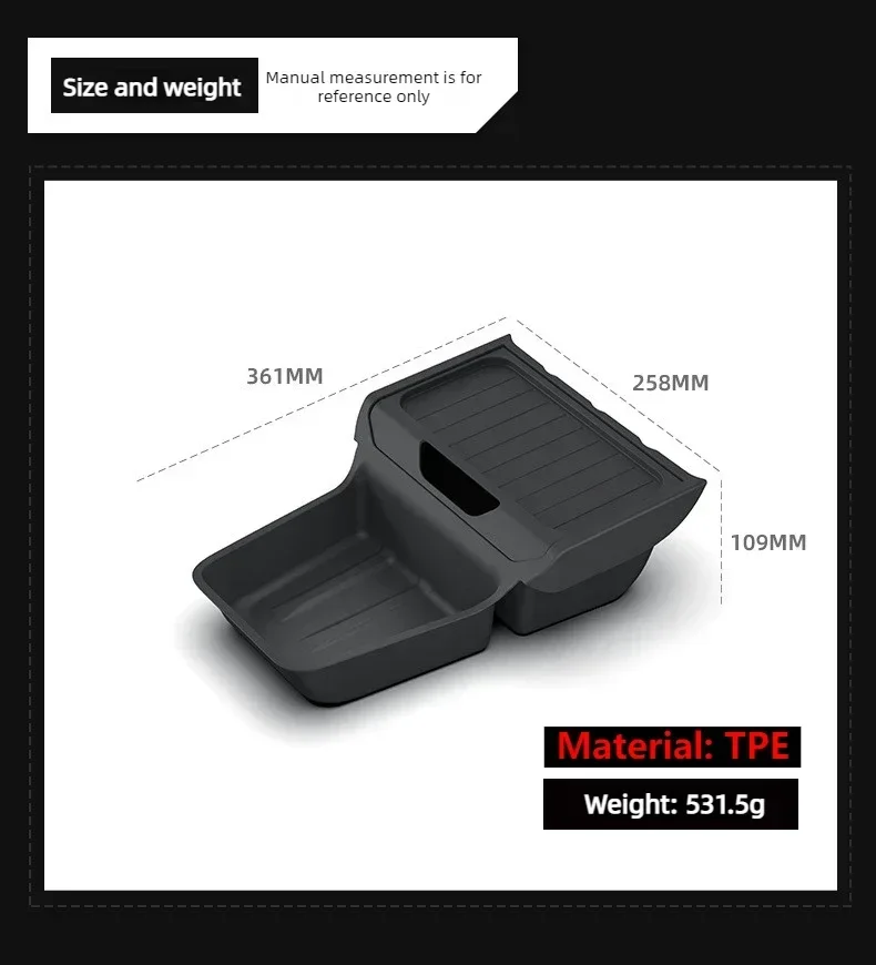 Für Tesla Model Y Standard 2026 Mittelkonsolen-Aufbewahrungsbox Armlehnenbox Aufbewahrungsfach Schutzmatte Innenraum-Zubehör – Detail 5